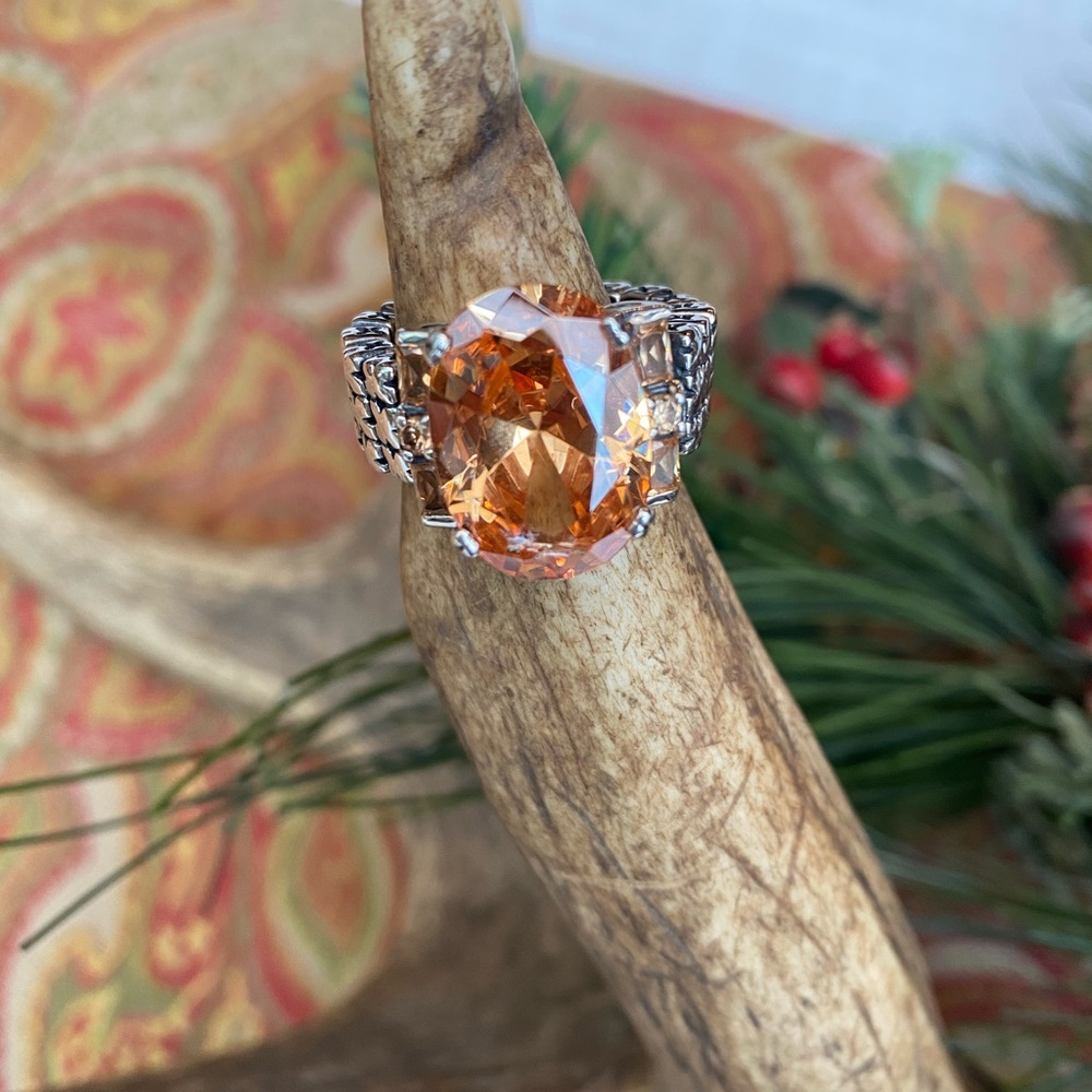 SILPADA Sterling Amber Stretch Ring R2384